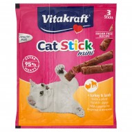 Vitakraft Cat Stick Mini Indyk i jagnięcina Karma uzupełniająca dla kotów 18 g (3 sztuki)