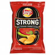 Lay's Strong Chipsy ziemniaczane karbowane o smaku ostrego chilli i limonki 210 g