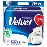 Velvet Delikatnie Biały Papier toaletowy 4 rolki