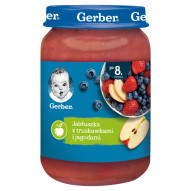 Gerber Jabłuszka z truskawkami i jagodami dla niemowląt po 8. miesiącu 190 g