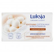 Luksja Creamy & Soft Kremowe mydło łagodzące mleczko bawełniane i prowitamina B5 90 g