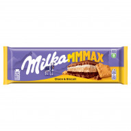 Milka Mmmax Czekolada mleczna z herbatnikiem i nadzieniem kakaowym 300 g