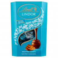 Lindt Lindor Praliny z czekolady mlecznej z nadzieniem karmelowym z kryształkami soli 200 g