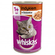 Whiskas 1+ lat Mokra karma dla kotów z indykiem w galaretce 400 g