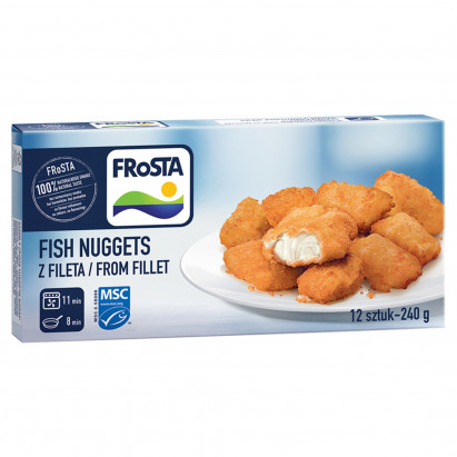 FRoSTA Fish Nuggets Mini porcje z filetów rybnych w chrupiącej panierce 240 g (12 sztuk)