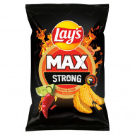 Lay's Max Strong Chipsy ziemniaczane karbowane o smaku ostrego chilli i limonki 120 g