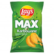 Lay's Max Chipsy ziemniaczane karbowane o smaku zielonej cebulki 120 g